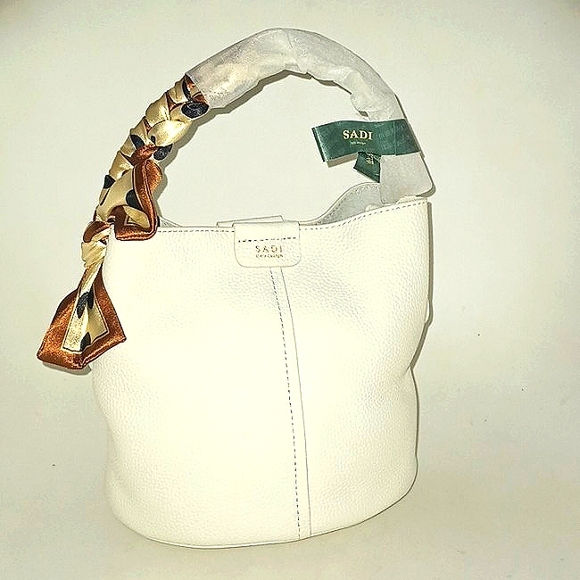 ASARI BEIGE BUCKET HANDBAG - Picture 1 of 4